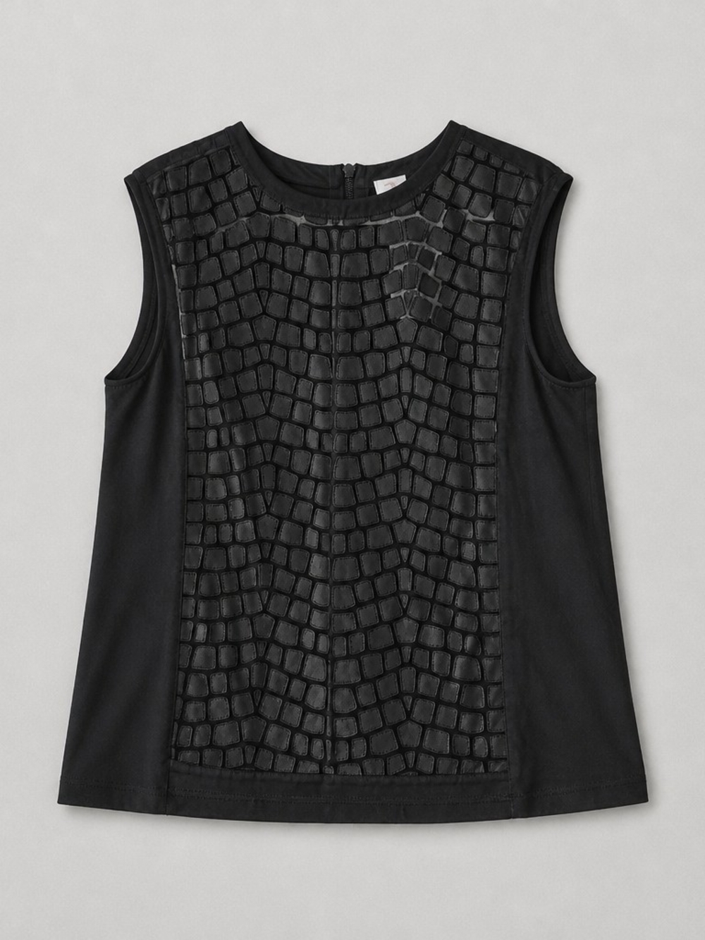 Helmut Lang Black Textured Leather-Front Tank $495 Retail - Picture 5 of 5
